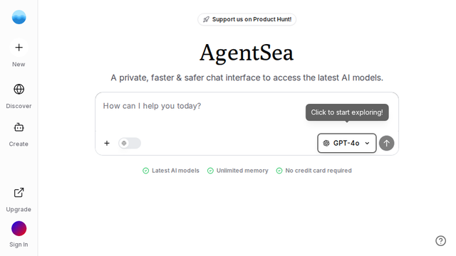 AgentSea - Private AI Chat with the Latest Models