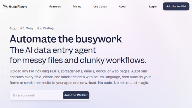 AutoForm | The AI Data Entry Agent