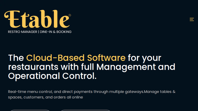 Home | Etable Restro Manager, Dine-in & Booking Apps