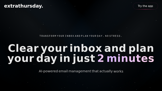 Extra Thursday - Voice AI Assistant for Email & Daily Planning