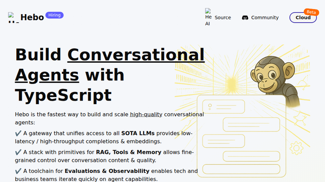 Hebo AI - Build Conversational Agents with TypeScript