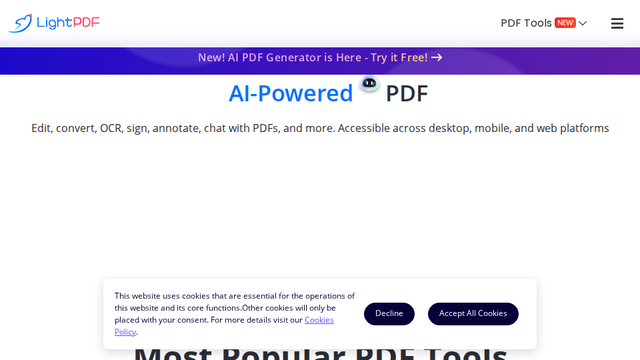 AI-Powered Free Online PDF Editor, Converter & Reader - LightPDF