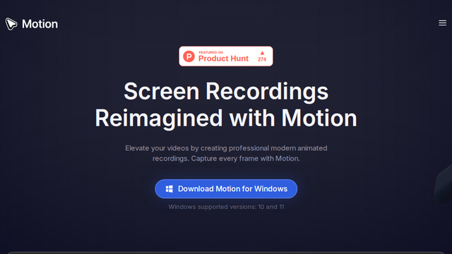 Motion Software – Record, edit and export animated screen recordings.