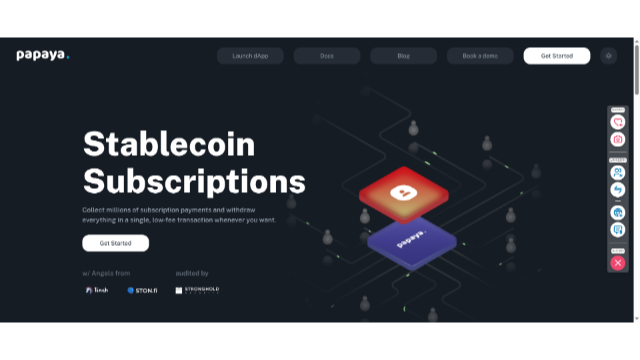 Papaya Finance - infrastructure for stablecoin subscriptions.