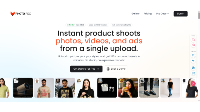 PhotoFox AI | Instant AI Product Photography, Videos