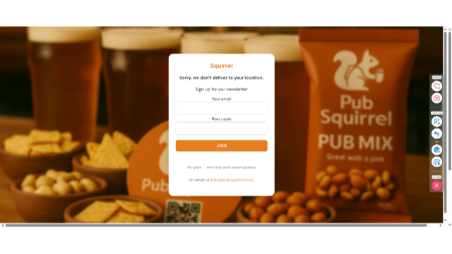 Squirrel Snacks: Rapid Delivery of Fresh Pub Snacks