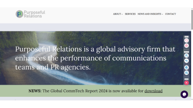 Purposeful Relations – Purposeful Relations is a global advisory firm to improve the performance of communications, public relations, corporate affairs, and public affairs teams.