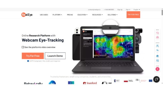 Online Research Platform with Webcam Eye-Tracking | RealEye.io