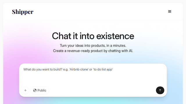 Shipper.now | Build Complete Apps by Messaging AI