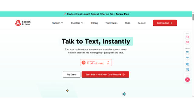Speech to Text AI: Convert Voice to Notes Instantly | SpeechtoNote