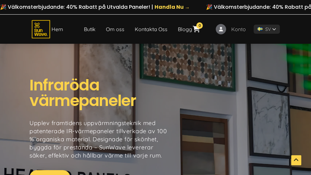 Dekorativt Infraröd Värmesystem | SunWave Sverige