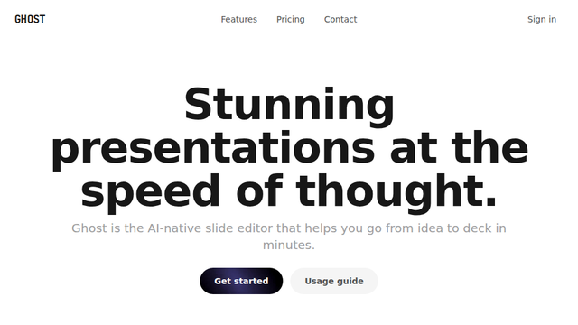 Ghost — AI agent for beautiful presentations