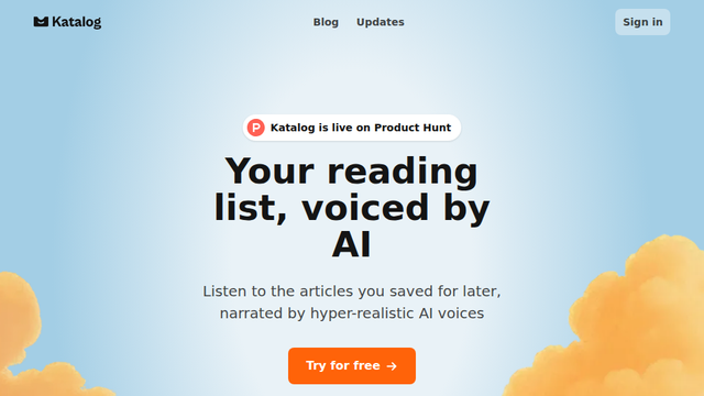 Katalog - Your reading list, voiced by AI