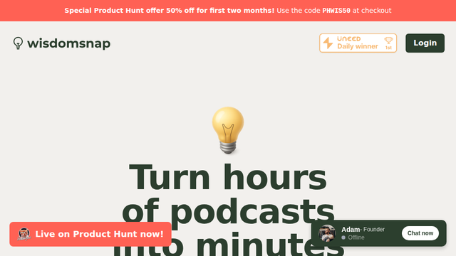 WisdomSnap - Instantly Absorb Key Takeaways from Any Podcast