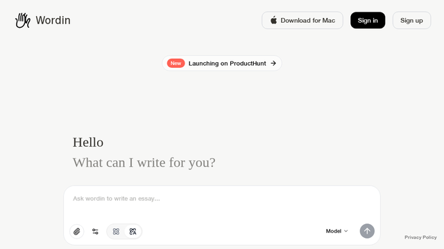 Wordin - The AI Writing Editor